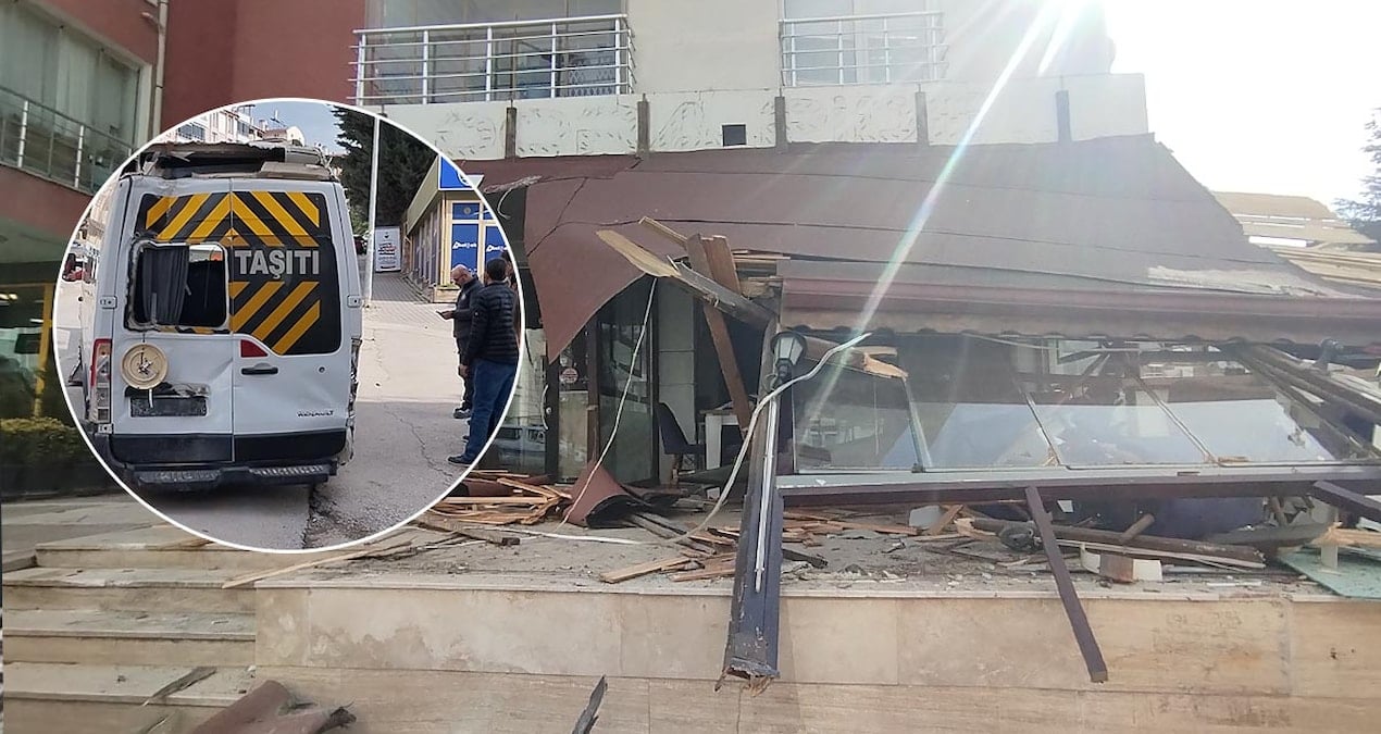 Tokat’ta minibüs pide salonuna daldı